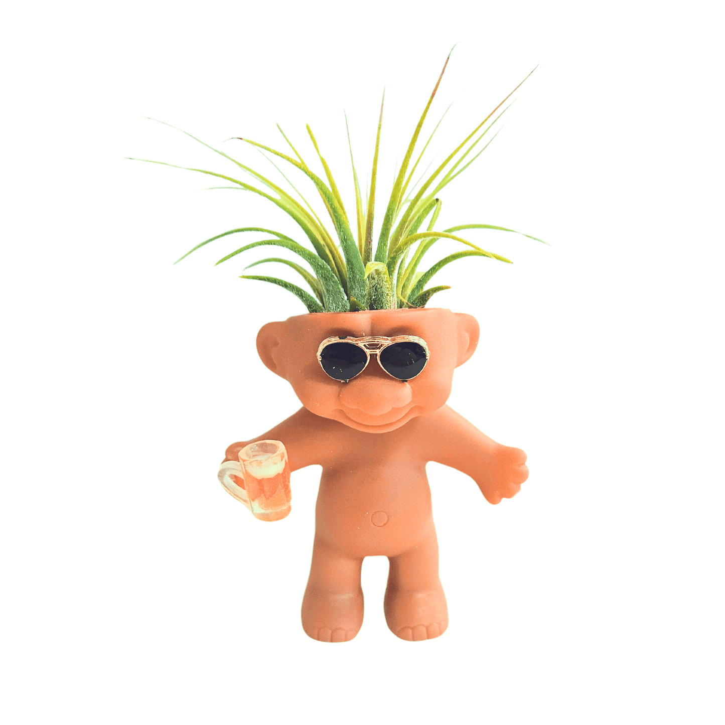 Vintage Troll Air Plant Holder with Beer Mug