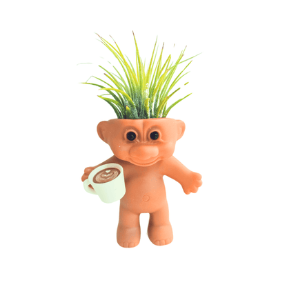 Vintage Troll Air Plant Holder with Cappuccino