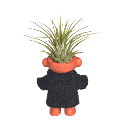 Air Plant Holder Troll With Navy Heart Sweater